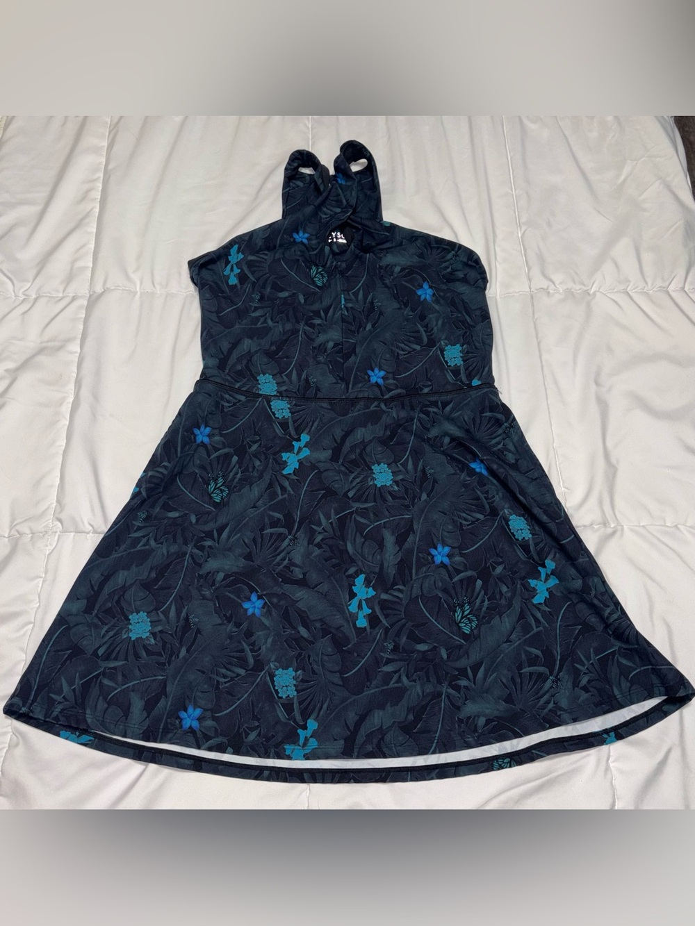 Greyson Womens Lost Bloom Sarina Deep Pacific Dress Golf Performance Small